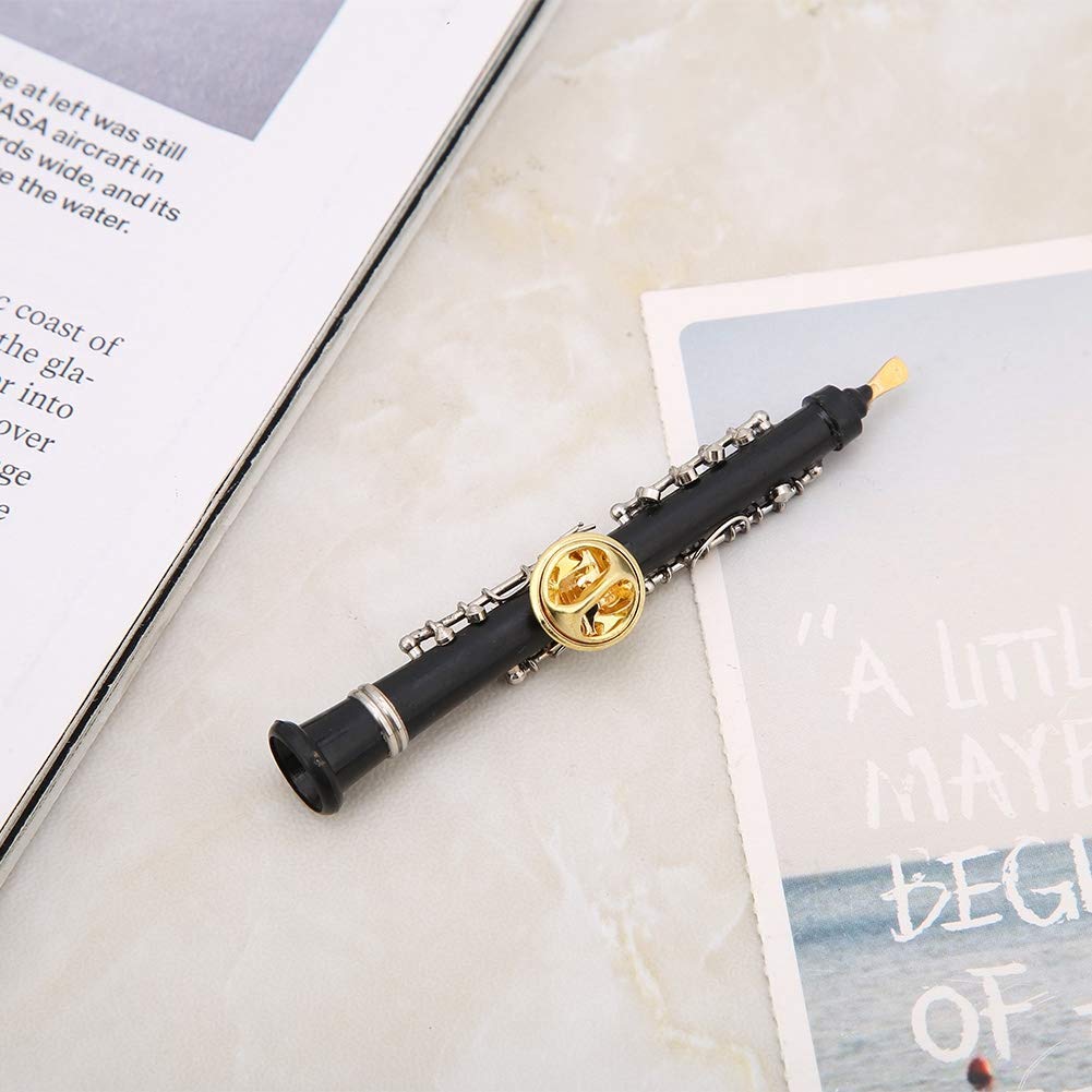 Hztyyier Oboe Forma Diseño Mini Instrumento Musical Broche de Moda con Estuche Forrado Terciopelo for Coleccionistas