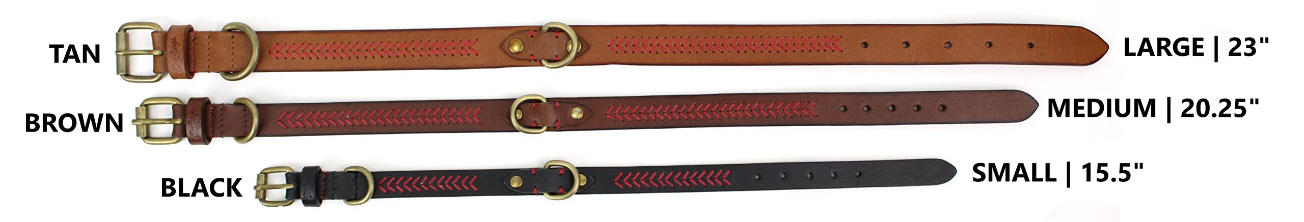 Rawlings | Collar para perro de cuero con puntada de béisbol | Mediano - 20.3 pulgadas | Bronceado