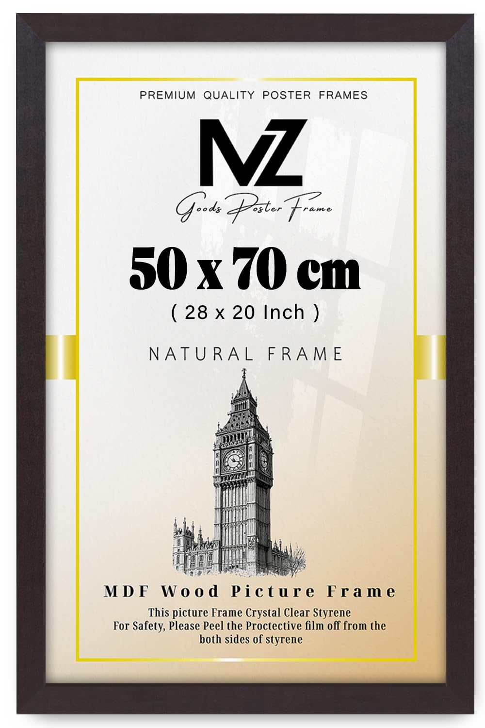 Mz Goods Mahogany | Mdf Poster Frame (50 X 70 Cm) 20 X 28 For Botanical Prints, Office Certificates & Art, Stylish Mdf Finish, Easy Wall Mounting [ ]