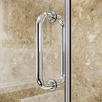 Vista 10 de SUNNY SHOWER Tirador tubular de puerta de ducha de vidrio espalda con espalda de 8 pulgadas para puerta corrediza de vidrio sin marco, acero