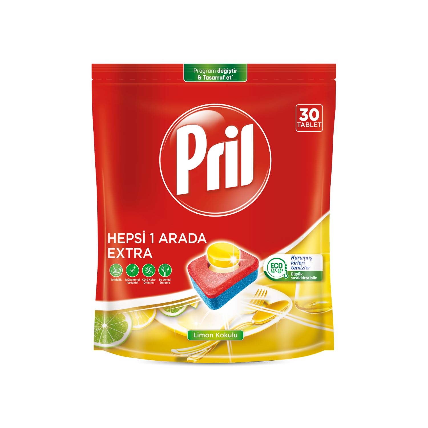 Pril Hepsi Bir Arada Extra Tablet Bulaşık Deterjanı 30 Yıkama (1 x 30 tablet)