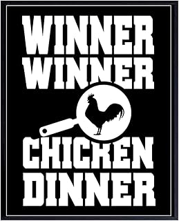 Dinner Wall Art Print - Unframed Funny Typography - Makes a Great Gift for Bars, Kitchens, and Home Decor - Ready to Frame (8x10) Photo - Winner Winner Chicken Dinner