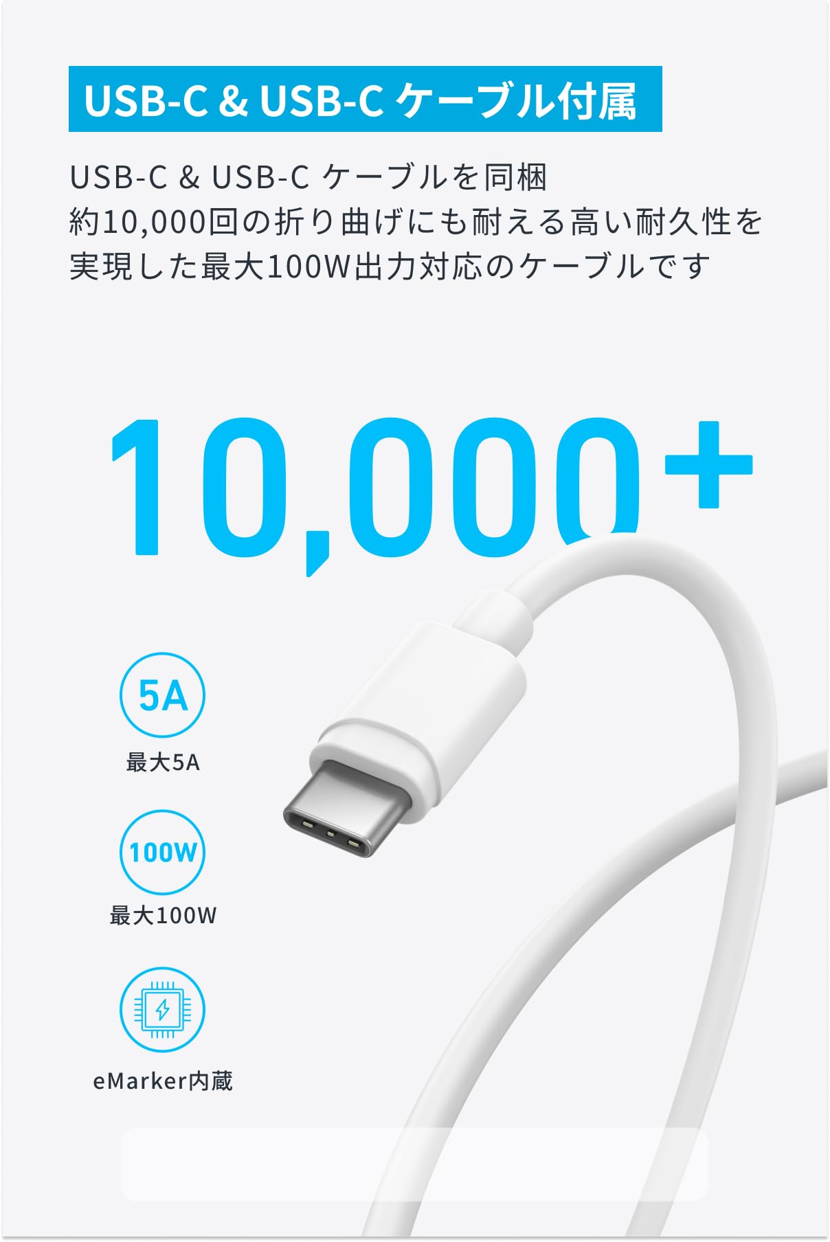 Amazon | Anker Charger (45W) with USB-C & USB-Cケーブル 2個セット