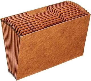 Globe Weis Globe-Weis/Pendaflex Heavy Duty 12-Pocket Expanding File, Monthly Index, Legal Size, Brown, (R219MHD)