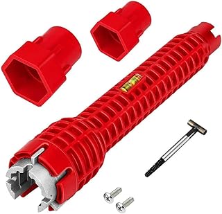 LOPRES Sink Faucet Wrench 8 in 1 Multi-Purpose Sink Faucet Wrench for Toilet Bowl Sink Bathroom Kitchen Tight Spaces