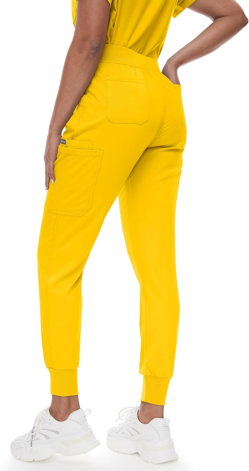 niaahinn Scrubs for Women Set - Stretch V-Neck Scrub Top & Jogger Pant Uniform with 8 Pockets - Image 5