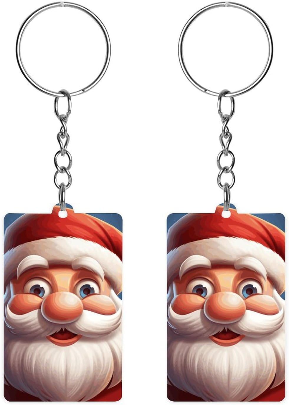 Cute Cartoon Santa Claus Printed Acrylic Key Chains, Key Chains for Car Keys Bag Chain Acrylic Decorations Gift Key Chains for Men And Women