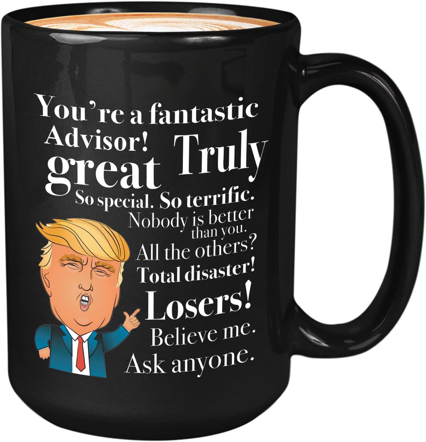 Bubble Hugs Coffee Mug 15Oz Black - Youre Fantastic Advisor - for Finance Advisor Adviser Consultant