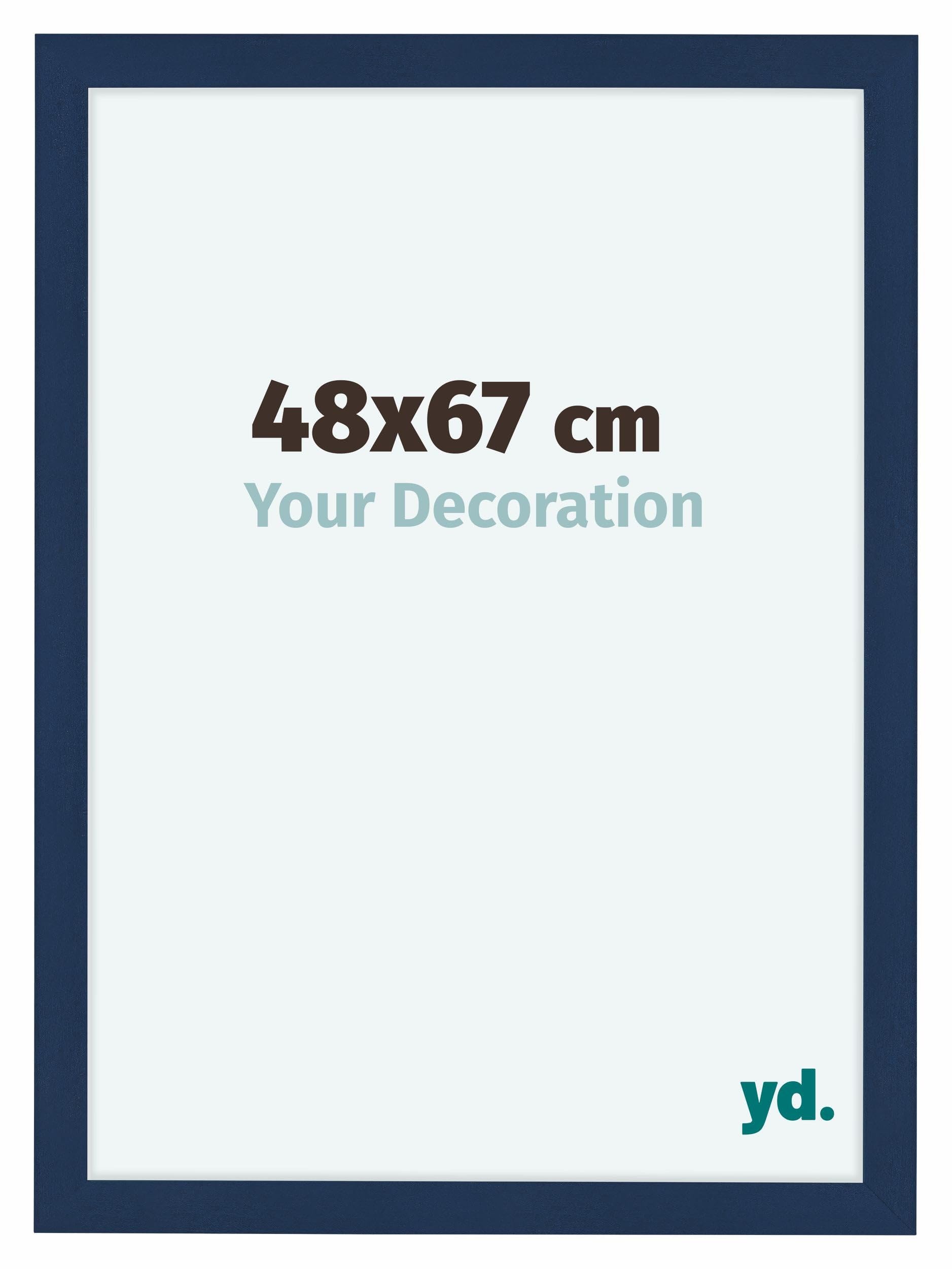 Your Decoration - Picture Frame 48x67 cm - Dark Blue Swept - Decorative Wall Frame in MDF with Antireflection - Frame 48x67 - Como