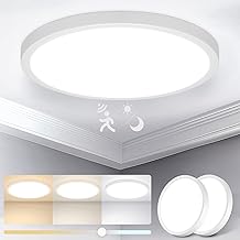Yafido 24W Radar LED Ceiling Light with Motion Detector, Round IP56 Indoor Motion Detector Lamp, Automatic Ceiling Light for Hallway, Cellar, Loft, Warm/Natural/Cold White, 2 Pack
