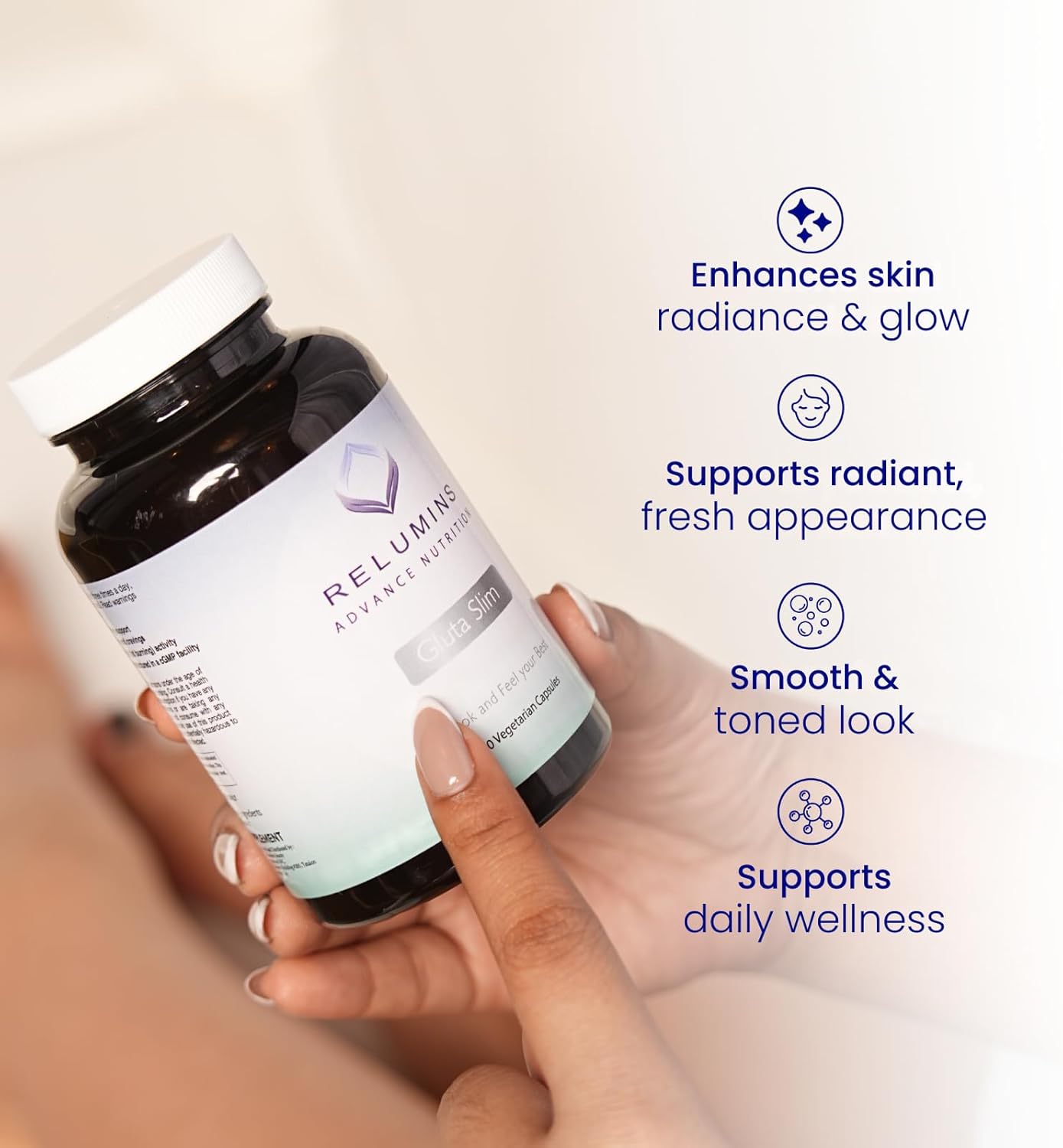 Relumins Glutathione Capsules – 90 Vegan Capsules with L-Glutathione, Green Coffee Bean, Raspberry & Green Cha Extract – Antioxidant Wellness Supplement for Radiant, Healthy Skin