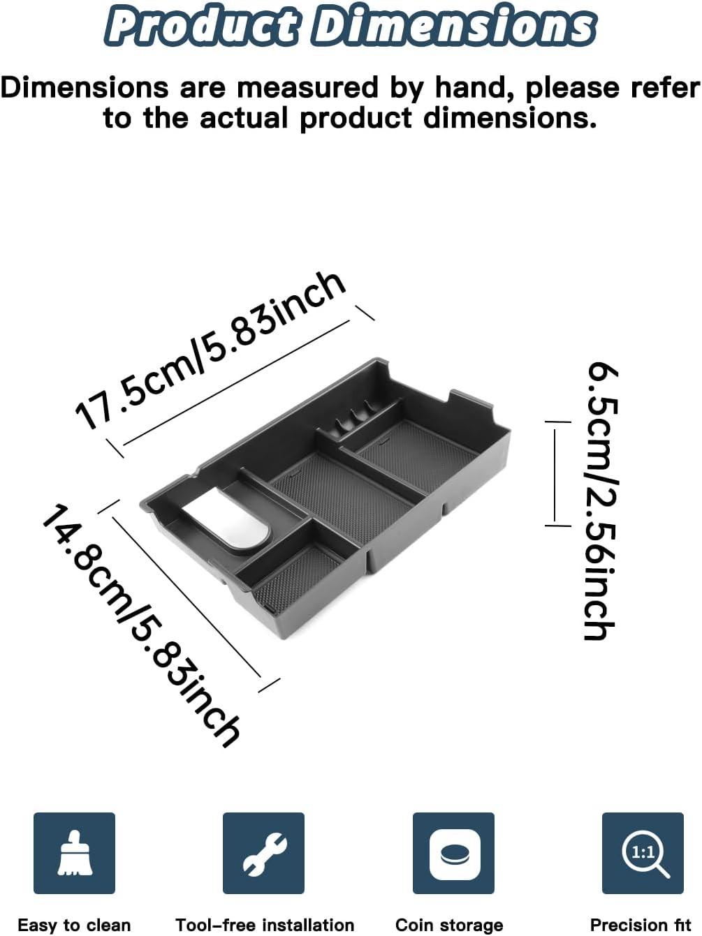 2007-2021 Tundra/Sequoia Center Console Organizer for Toyota Tundra/Sequoia Accessories Armrest Console Glove Tray Compatible with 2007-2021 Toyota Tundra & Sequoia(Full Console w/Bucket Seats ONLY)