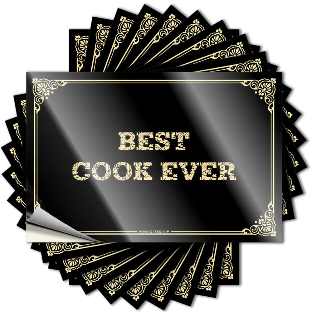 Fzfn Colour Reading, Sticker Water Best Cook Ever | Interesting Cottage Core Decorations(8X12cm)