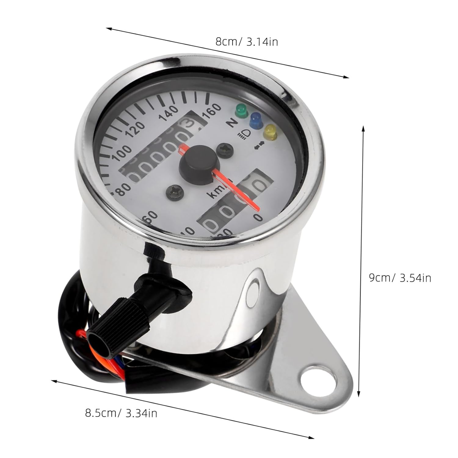Luxshiny Motorcycle Dual Speedometer Gauge Led Indicators Vintage Design for Enhanced Style and Clarity Easy Installation for Custom Motorbike Upgrades