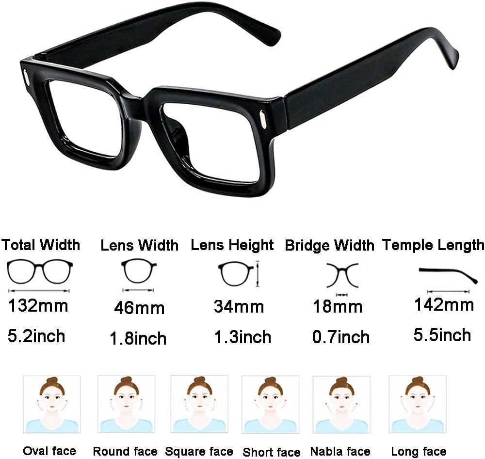 Occhiali da Lettura per Uomo/Donna, Lettore di Computer Rettangolare con Cerniera A Molla Che Blocca La Luce Blu, Black, 3.0X