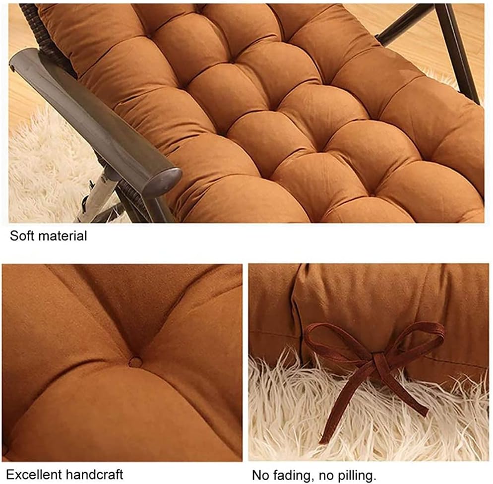 CLLC Moonase Sun Lounger Chair Cushions, Sundlight Patio Cushions Chaise Outdoor Garden Recliner Quilted Thick Padded Seat Cushion Chair Rocking with Ties Coffee, 155x48x8cm61x18.89x3.14inch : Patio, Lawn & Garden