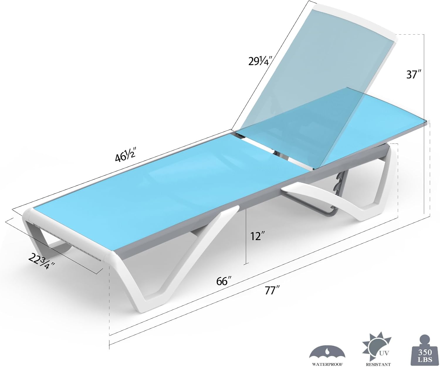  Pool Patio Lounger Chair  Chaise Lounge Chair | Aqua,pool lounge chairs thumbnail