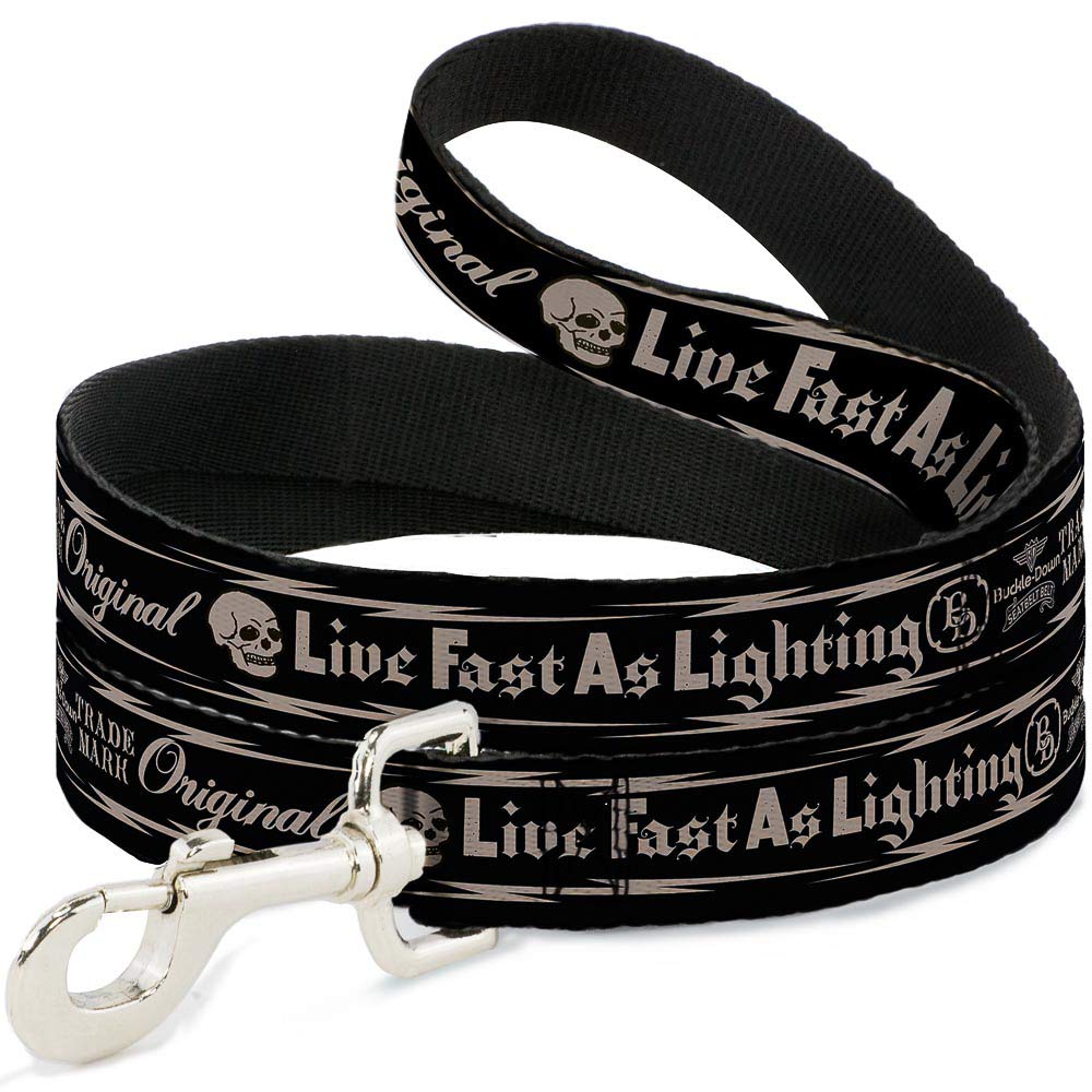 Laisse pour animal Karlie BD Skull Live Fast As Lightning noir orange