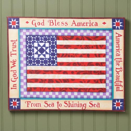 Jim Shore US Flag Americana 16x20 Canvas Wall Art