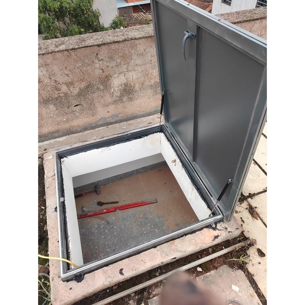 Botola Di Accesso Al Tetto In Acciaio, Cortile Ingresso A Soffitto Copertura Antipioggia Porta Di Sicurezza Zincata, Tetto Esterno Botola Di Manutenzione(75x95cm)
