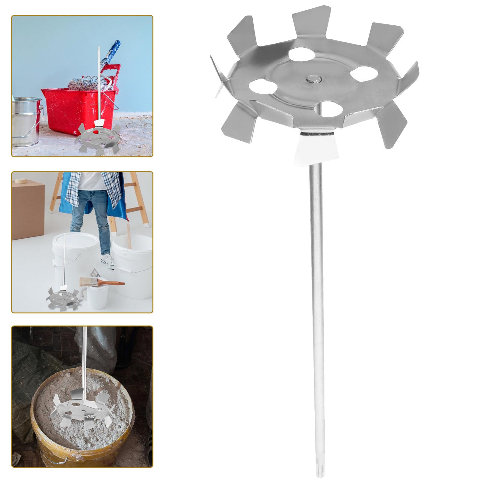 Asta Miscelatrice per Trapano Elettrico Frusta per Cemento e Intonaco Resistente Accessorio per Miscelare Pittura e Resine Uso Professionale e Domestico