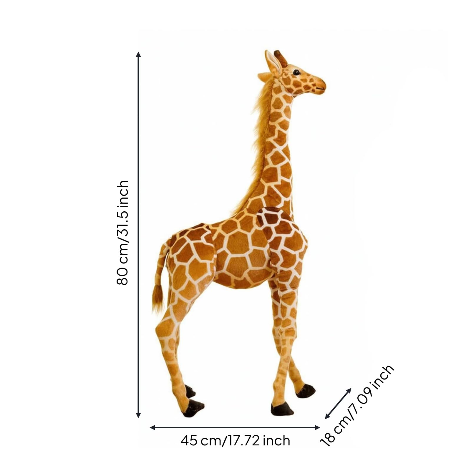 harayaa Animale di Peluche Morbido, Giraffa, 80 Cm, 0,6 Kg