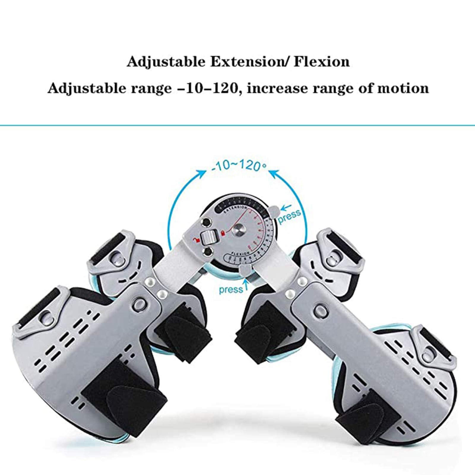 Rodillera Postoperatoria, Rodillera con Bisagras para Rango De Movimiento, Inmovilizador De Rodilla Ajustable, Soporte Ortopédico De Rodilla para Desgarro De Menisco, Artritis