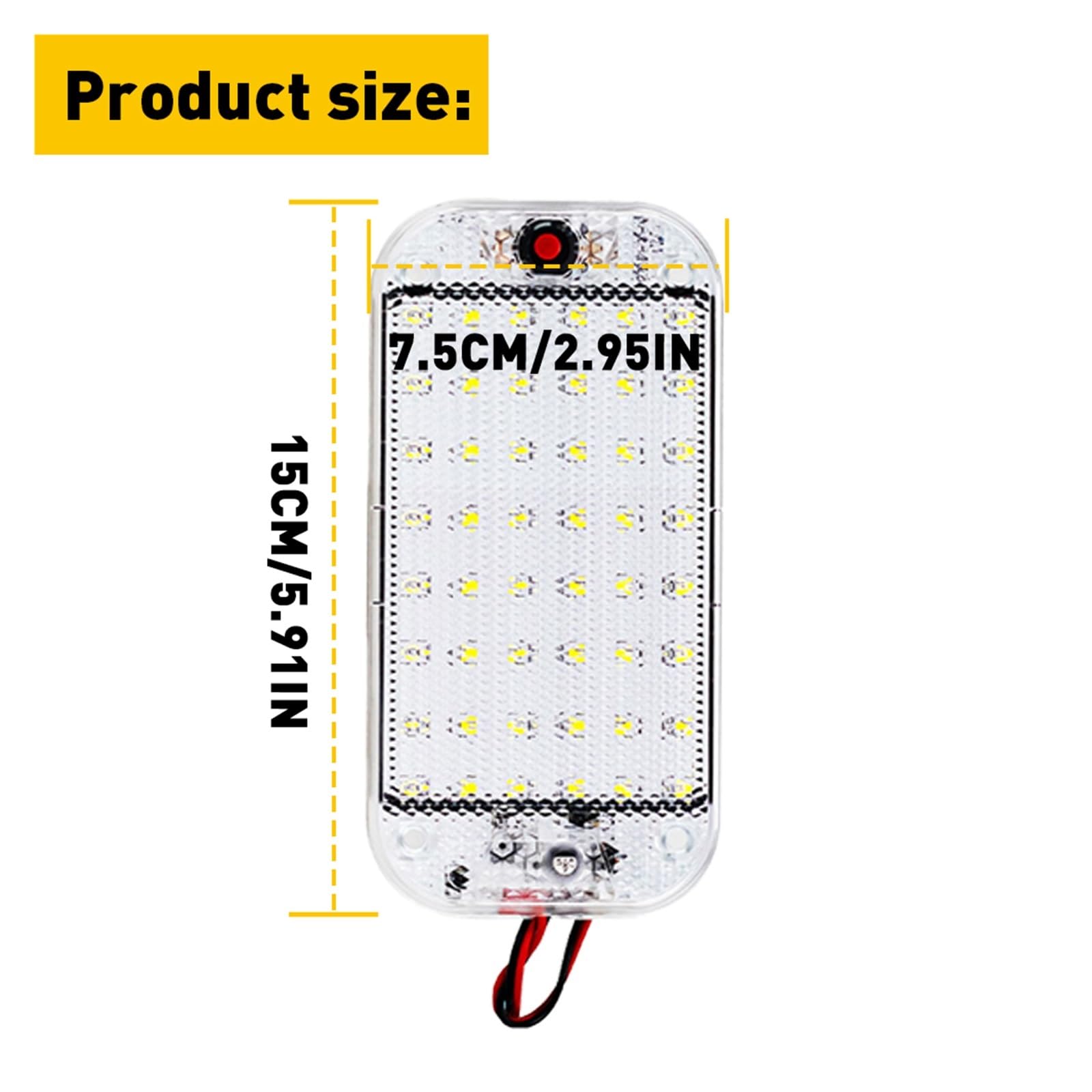 Luci per Tettuccio 2 Pezzi Luci Di Soffitto Per Auto 48LED Luce Lettura Notturna Per Lampada A Cupola Per Bagagliaio LED Decorativo Rimorchio Camper 10W