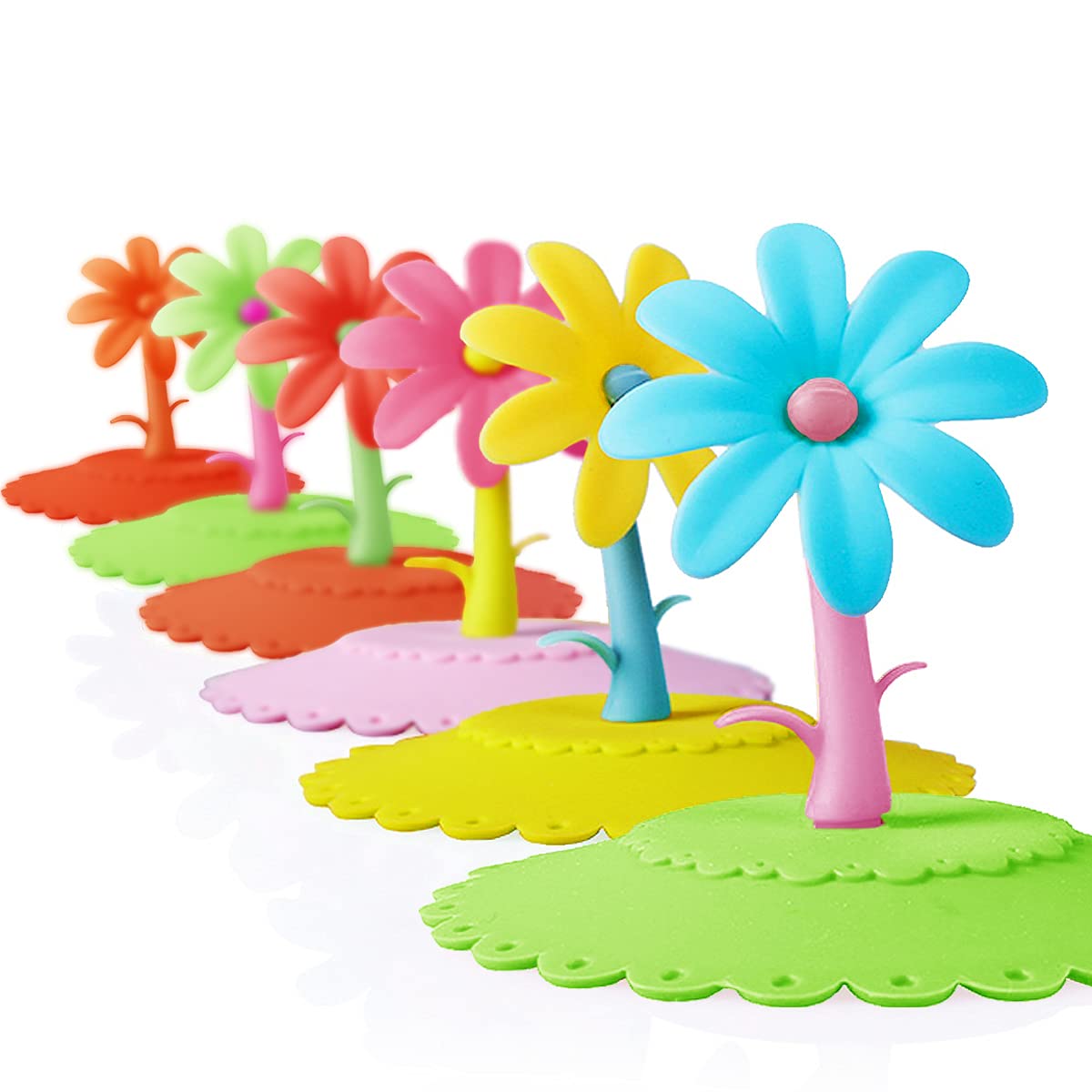 NC PawPawU Silicone Cup Lid, Pack of 6, Assorted Colours