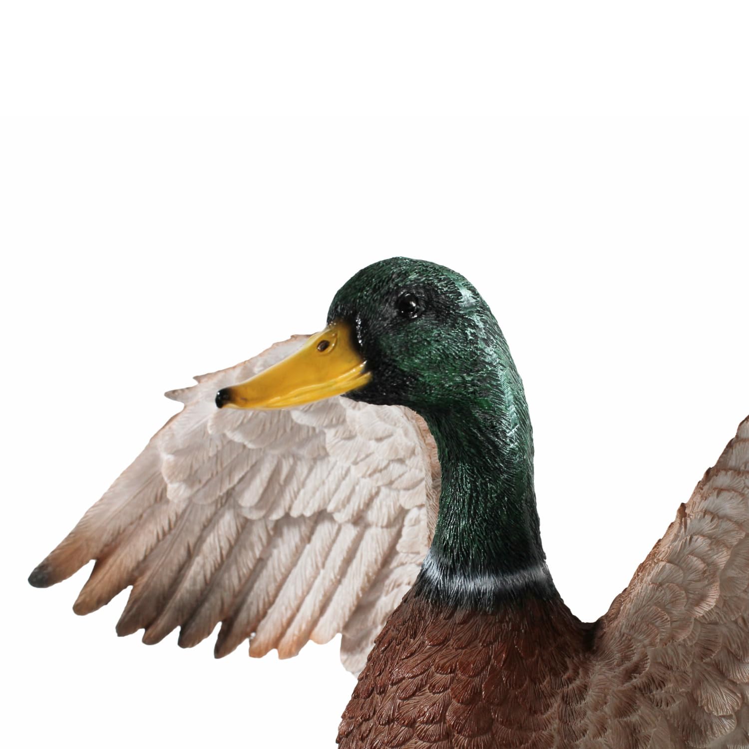 colourliving Enten Figur XL Deko Ente Groß, lebensecht und handbemalt, mit geöffneten Flügeln Deko Enten für den Garten oder Gartenteich