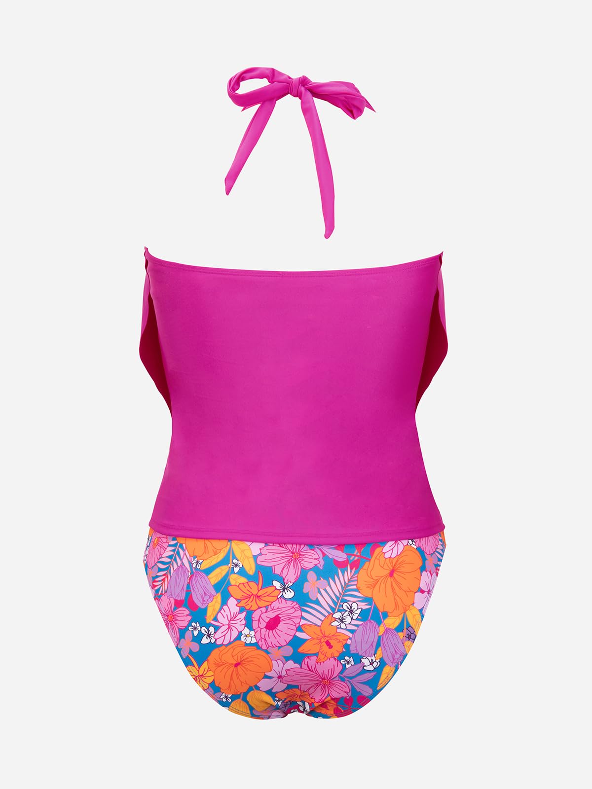 CUPSHE Maillot de bain tankini dos nu pour femme Col bénitier Dos nu