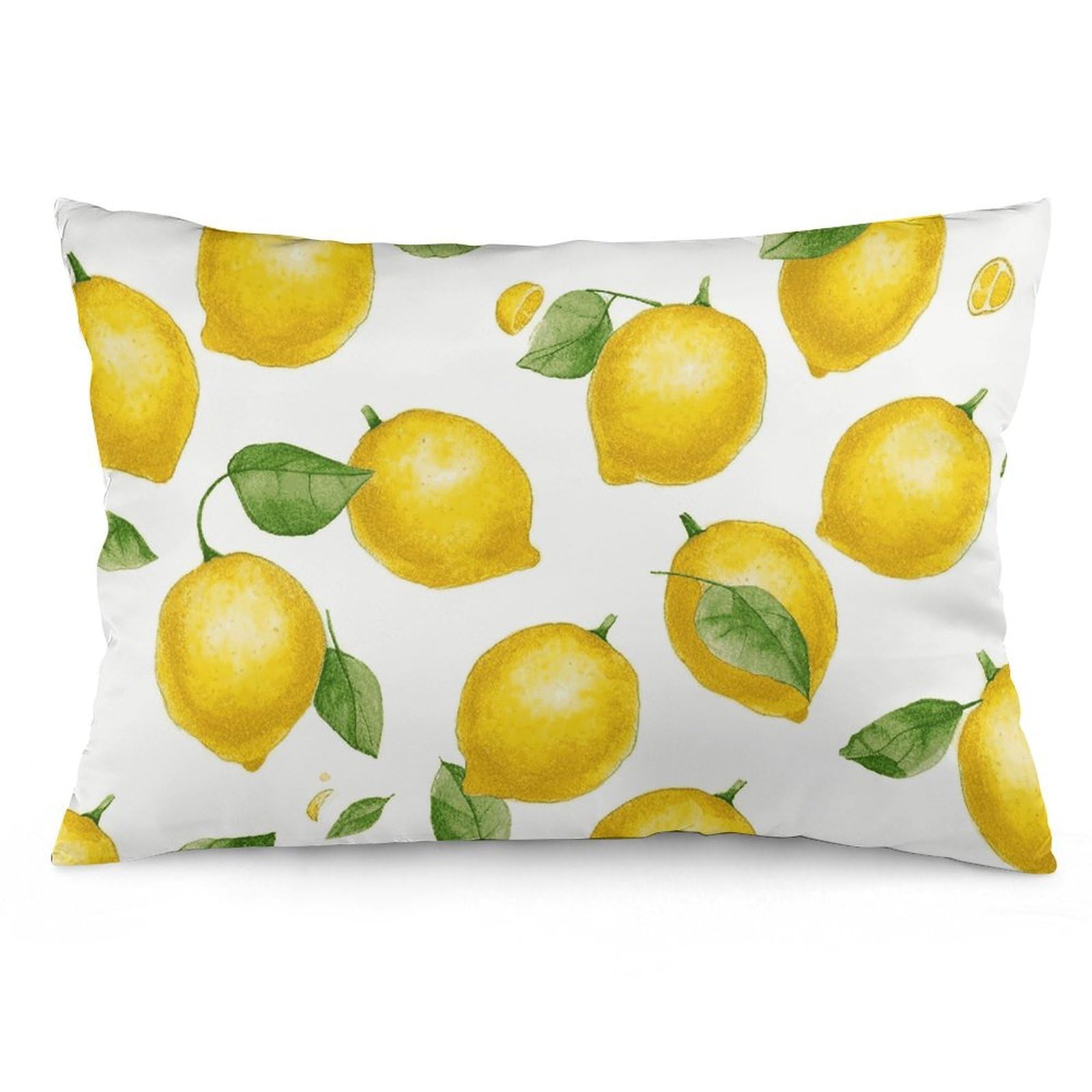 2 Pack Pillow Cases for Hair and Skin, Soft Breathable Pillow Case Covers with Hidden Zipper, Yellow Lemon Pillowcase 12 "x20 Pillow Covers for Sleeping Gift