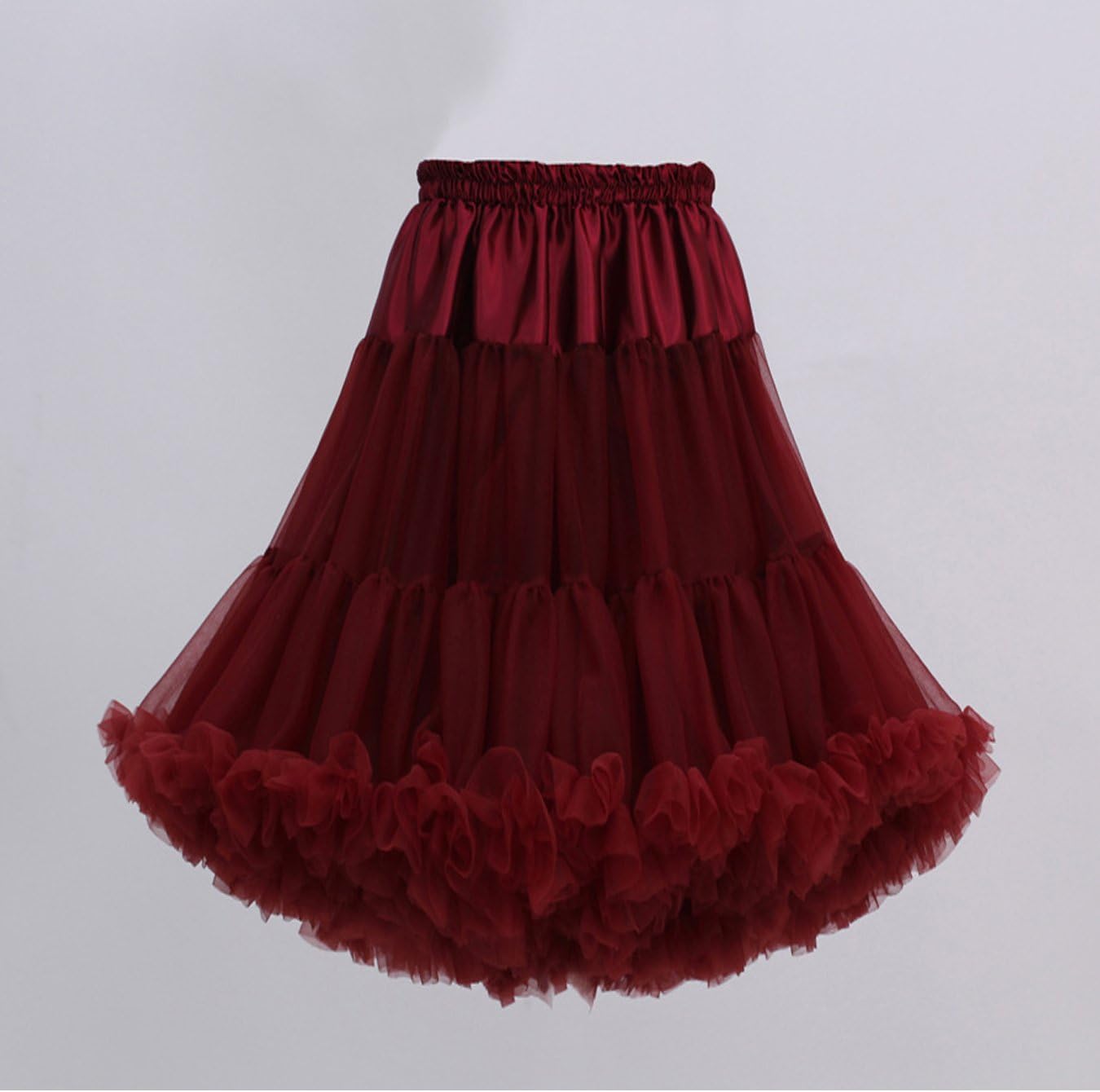 FOLOBE Women's Knee Length 50s Soft Puffy Tutu Skirts Ballet Costume Tulle Underskirts Knee Length Petticoat Skirt for Women - Image 3