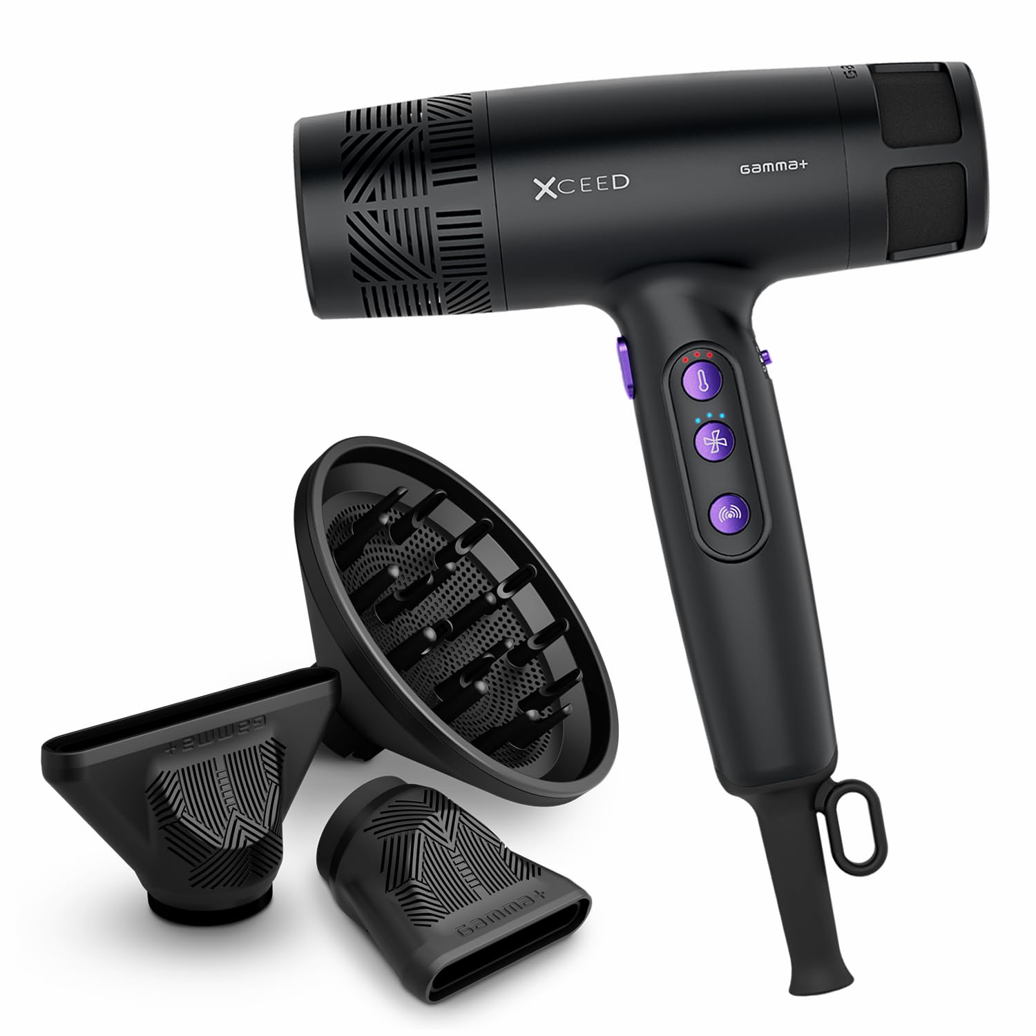 Gamma+ XCEED Asciugacapelli Professionale con Ossigeno Attivo, Infrarossi e Ioni Negativi | Phon Leggero 300 gr | Asciugatura Rapida | Anti-Crespo | Styling da Parrucchiere a Casa | Design Italiano
