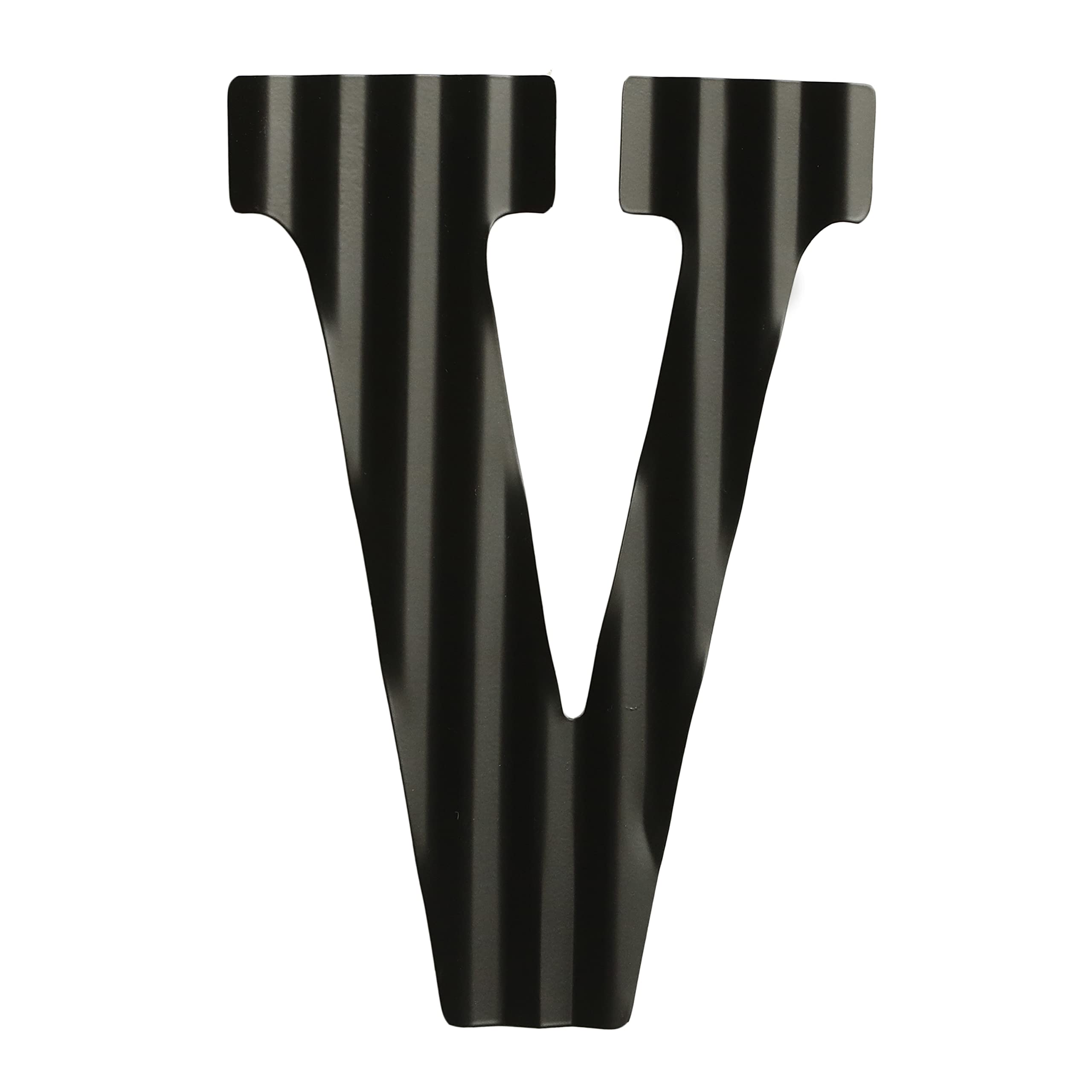 COLLECTIVE HOME - 12" Letters for Wall Decor, Decorative Corrugated Black Letters, Monogram Hanging Wall Art, Hanging Alphabet Signs for Office Bedroom Living Room Kitchen (V)