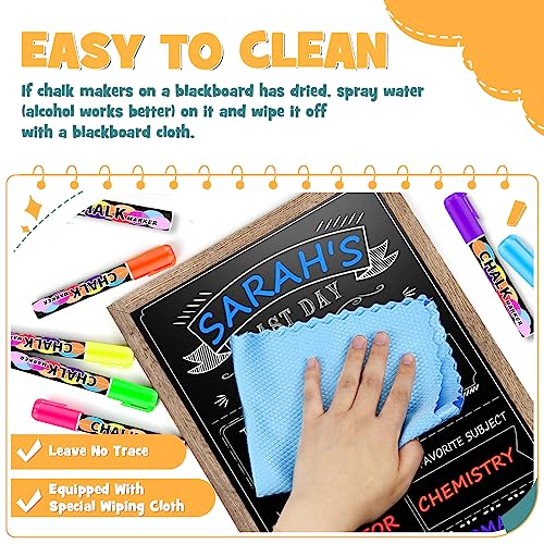 Eaone First And Last Day Of School Chalkboard With 8 Color Chalk Markers, 12" X 16" Wood Framed Double-Sided Blackboard 1St Day Of School Sign For All Grades Kids #TOP5