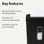 Amazon Basics 6-Sheet Cross-Cut Paper Shredder and Credit Card Shredder, 3.7 Gallon, Black