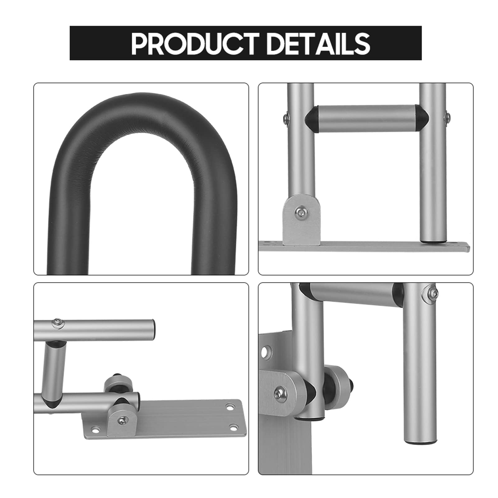 Barras de Apoyo para Inodoro, pasamanos Plegables para baño, abatibles, de Seguridad, de aleación de Aluminio, para Personas con discapacidad, para Personas Mayores y Embarazadas, Color Negro