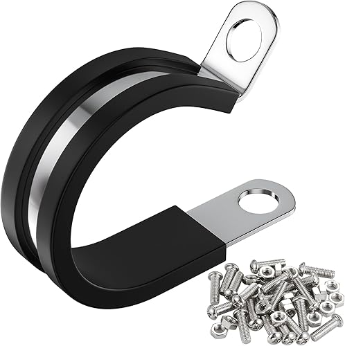 Miniatura 8 de (paquete de 20 juegos) Abrazaderas de cable de 14 de pulgada con pernos y tuercas M6 x 0.787 in, abrazaderas de cable de acero inoxidable 304,