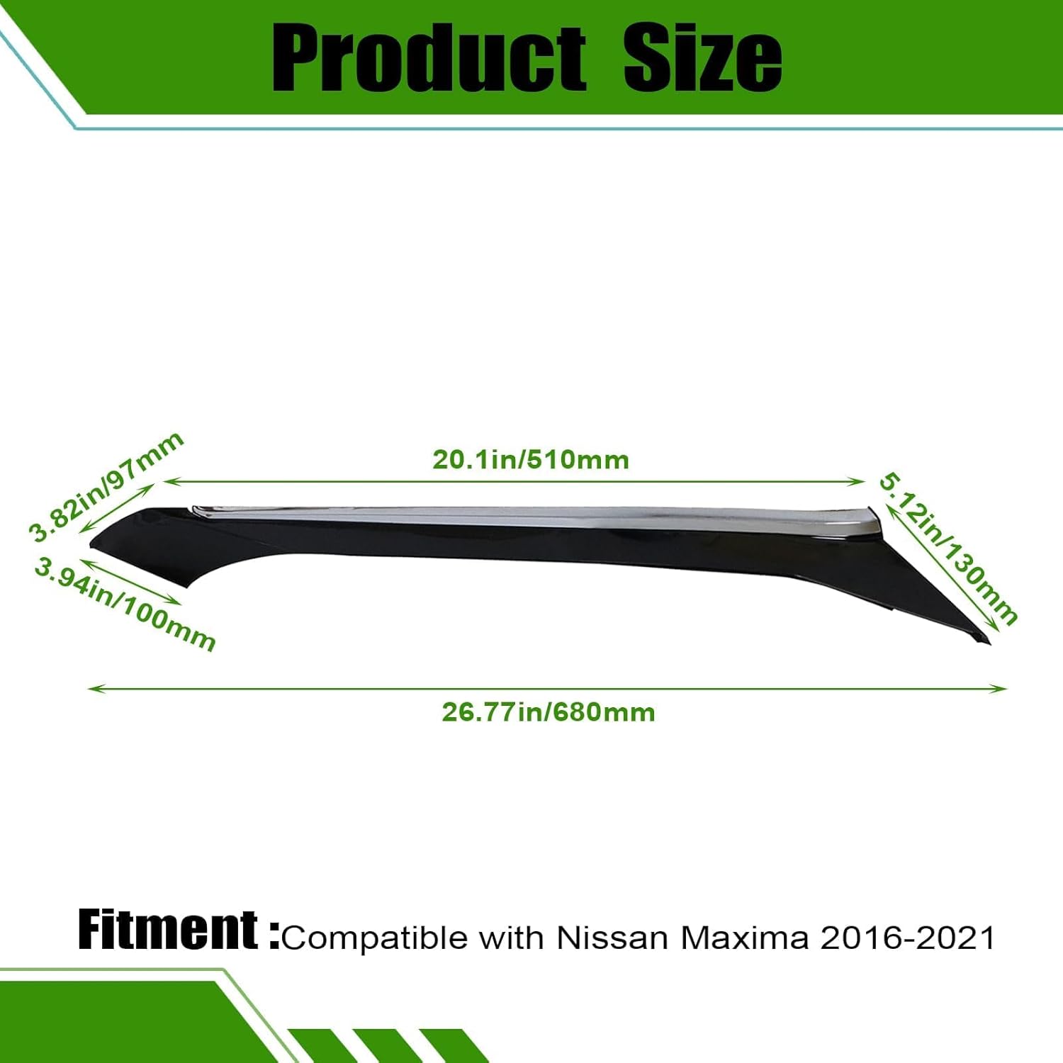 SecosAutoparts 2Pcs Rear C-Pillar Trim Molding Left and Right Side, Fit for Nissan Maxima 2016-2021# 78873-9DD0A 78873-9DJ1A 78872-9DD0A 78872-9DJ1A, Rear Driver and Passenger Side Panel Molding