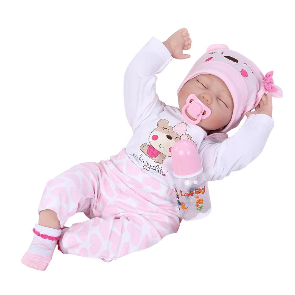 30 cm babypopenset voor meisjes, inclusief fles, fopspeen, kleding