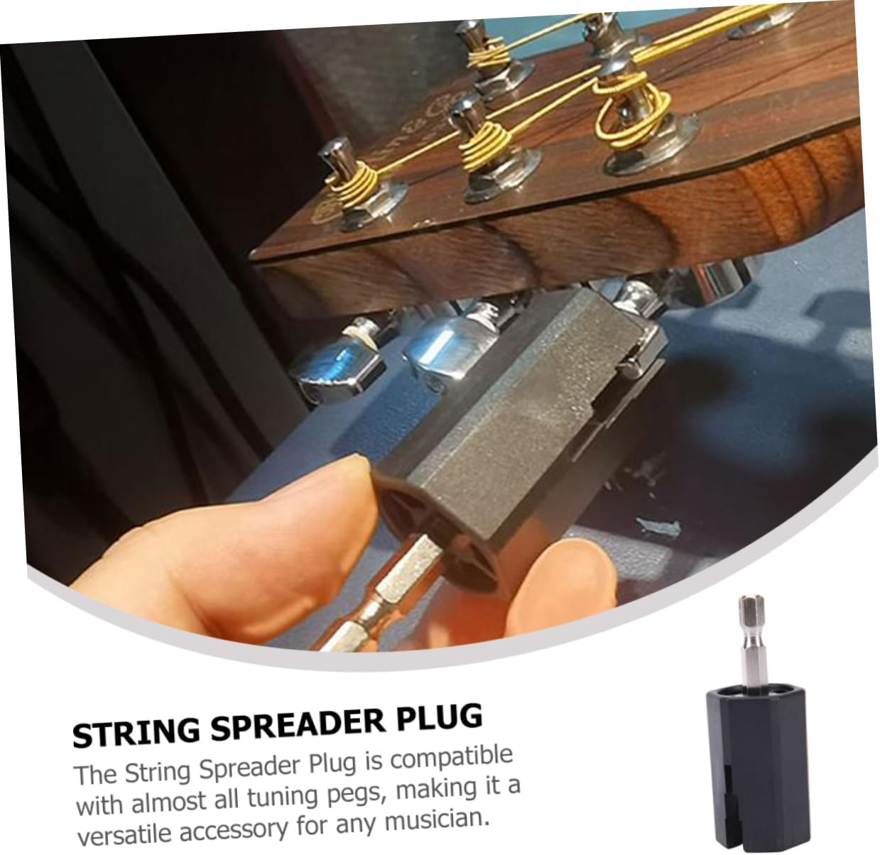 HANABASS 4pcs Electric Guitar String Winder Drill Plug Tool Durable and Luthier Accessory for Easy String Changing Compatible with Electric and Acoustic Guitars