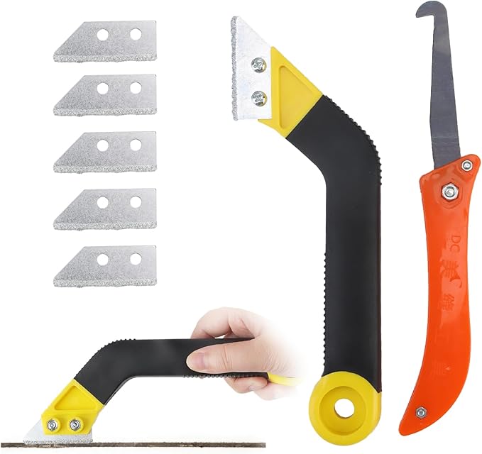 Set Raschietto Per Fughe Piastrelle 17 Pezzi - Con Lame Di Ricambio, Per Pulizia Bagno E Cucina - Foto 8