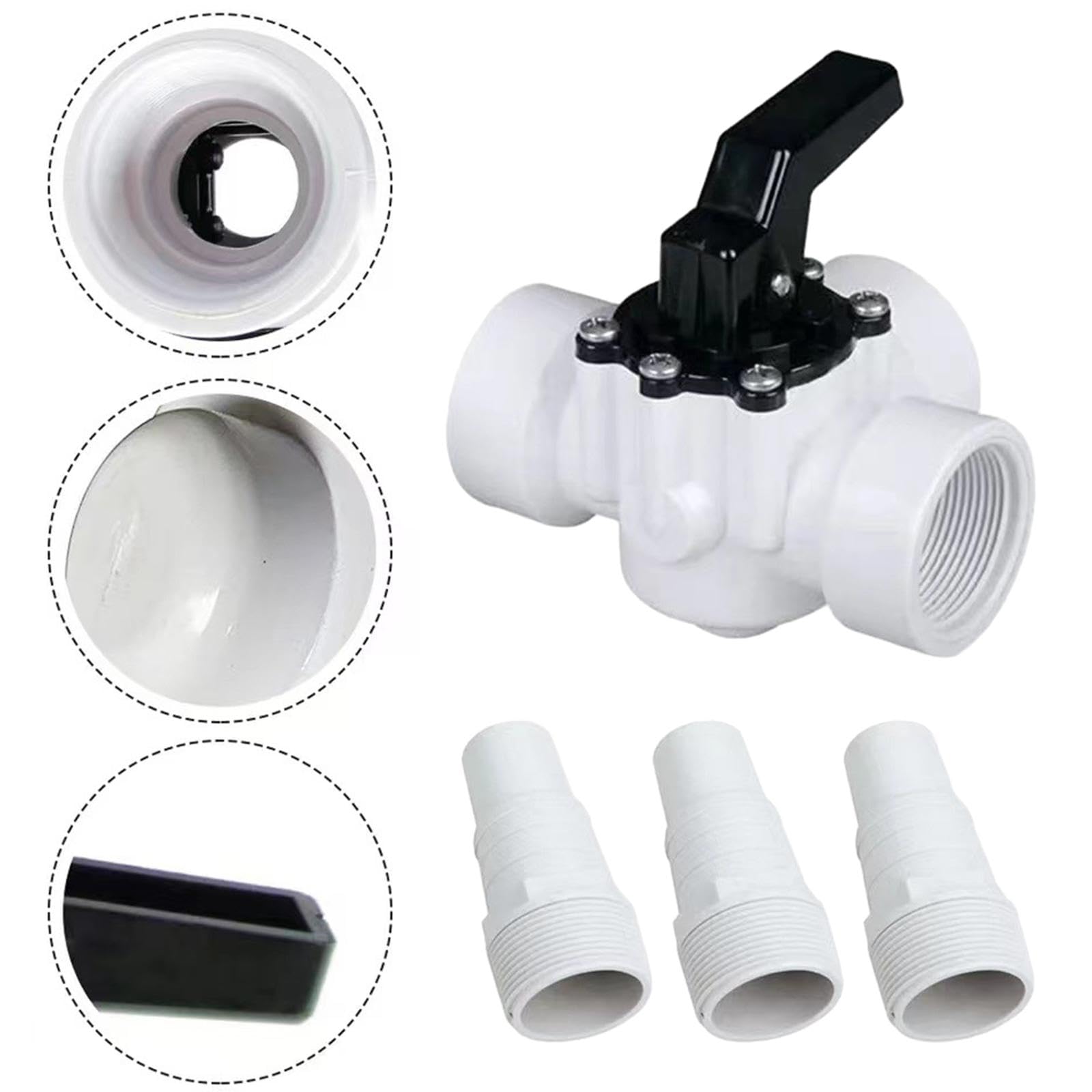 Válvula Desviadora de 3 Vías para Mangueras de Piscina, Rosca Interna de 1 1/2 Pulgadas, Desviadora de Piscina