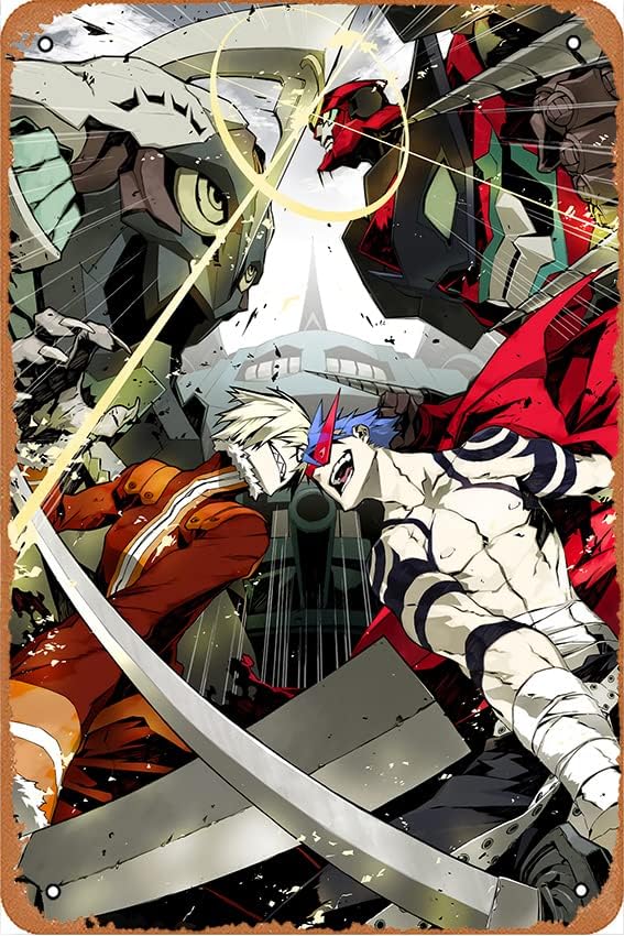 Miniatura 1 de Tengen Toppa Gurren Lagann - Pósteres de anime Kamina, decoración de pared de metal vintage para bares, restaurantes, cafeterías, pubs de 12 x 8