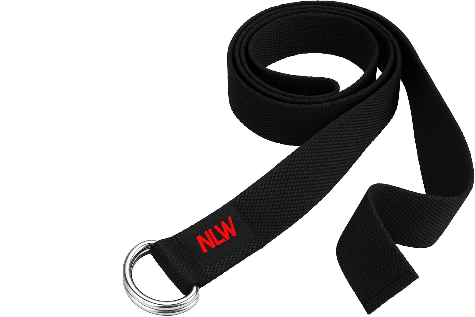 NLW Yoga Strap with D-Ring Buckle, Black, Durable Cotton, Extra Long, Adjustable, Multipurpose for Yoga Pilates Physical Therapy-image-27