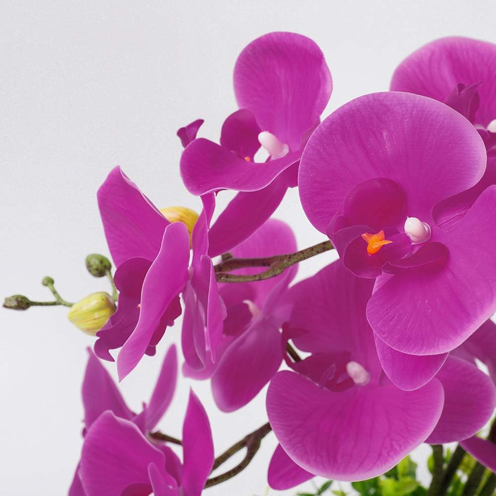 LESING Artificial Flowers Ochids Plants Fake Orchid in Pot Artificial Flowers with Vase Orquidea Faux Orchid for Home Indoor Decoration (Style 1,Black Vase) - Image 4