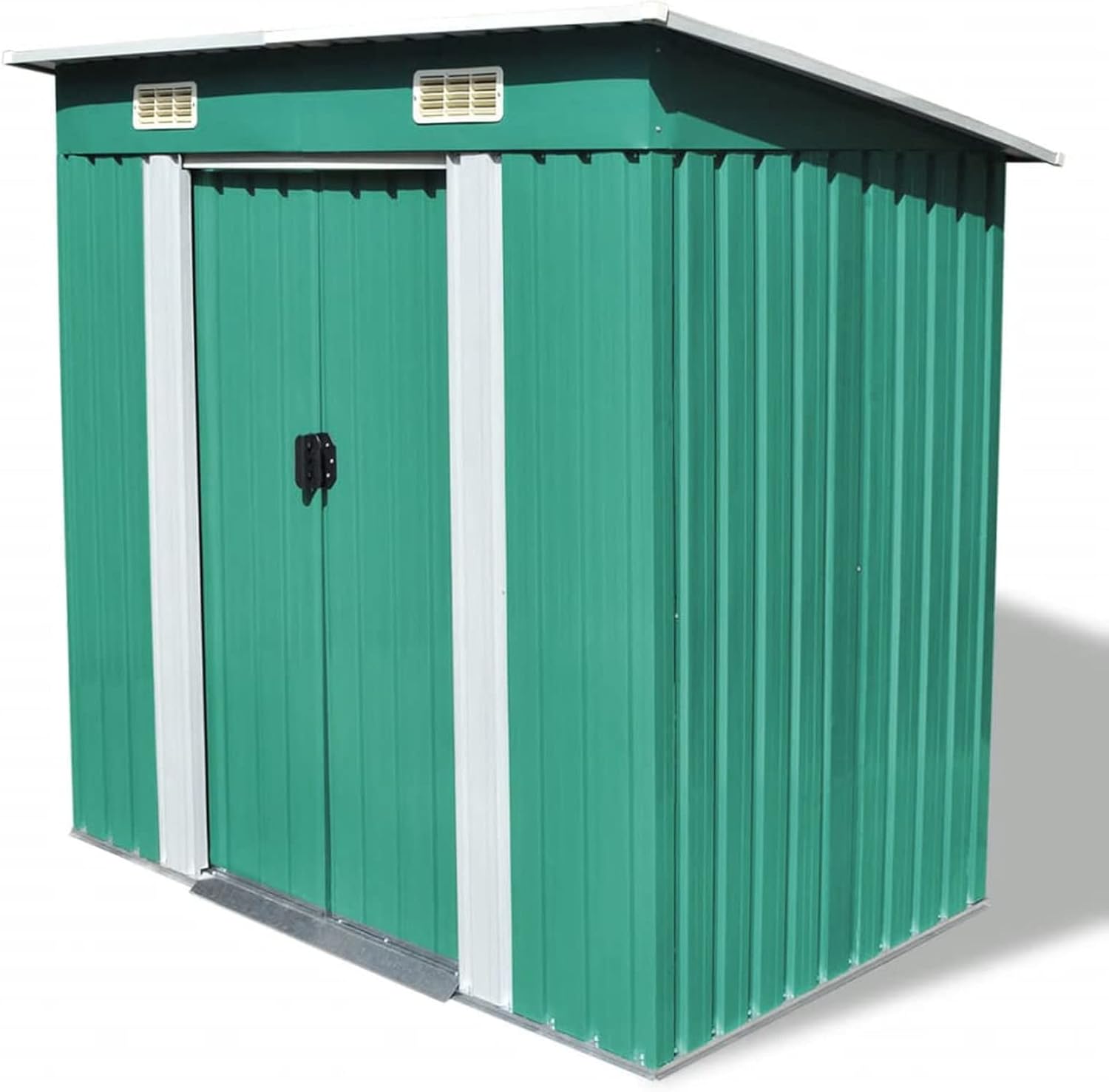 Gecheer Garden Shed Green Metal 74.8"x48.8"x71.3", Outdoor Shed with Vent Outdoor