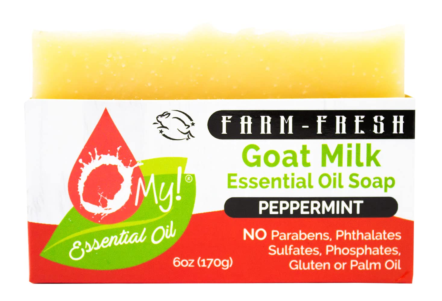 O My! Goat Milk Essential Oil Soap Bar | Made with Farm-Fresh Goat Milk | 100% Pure Essential Oils | Free of Parabens | Handcrafted in USA