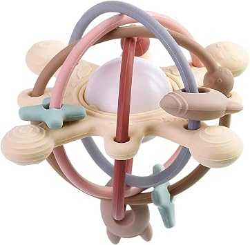 Baby Teething Toys, BPA Free Silicone Soft Teether Sensory Colorful Ball, Easy to Hold for 3-12 Months Babies